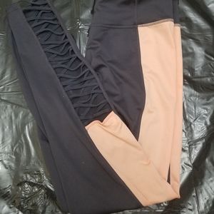 Grey Leggings with Pink Accent